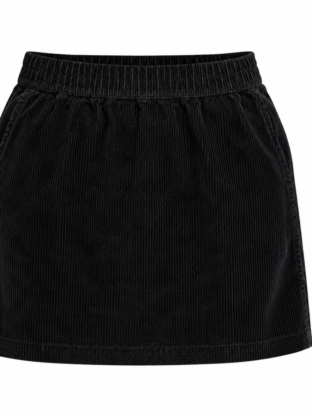 AMERICAN EAGLE | Black Corduroy Pull On Elastic Waist Mini Skirt Cotton | L